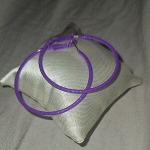 Purple Hoop Earrings